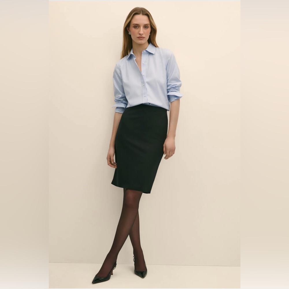 Brooks Brothers 12 Wool Pencil Skirt, Black